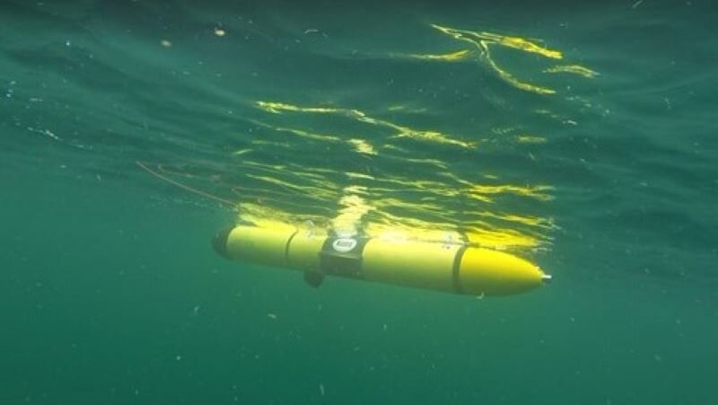 Underwater view of the glider, after deployment.