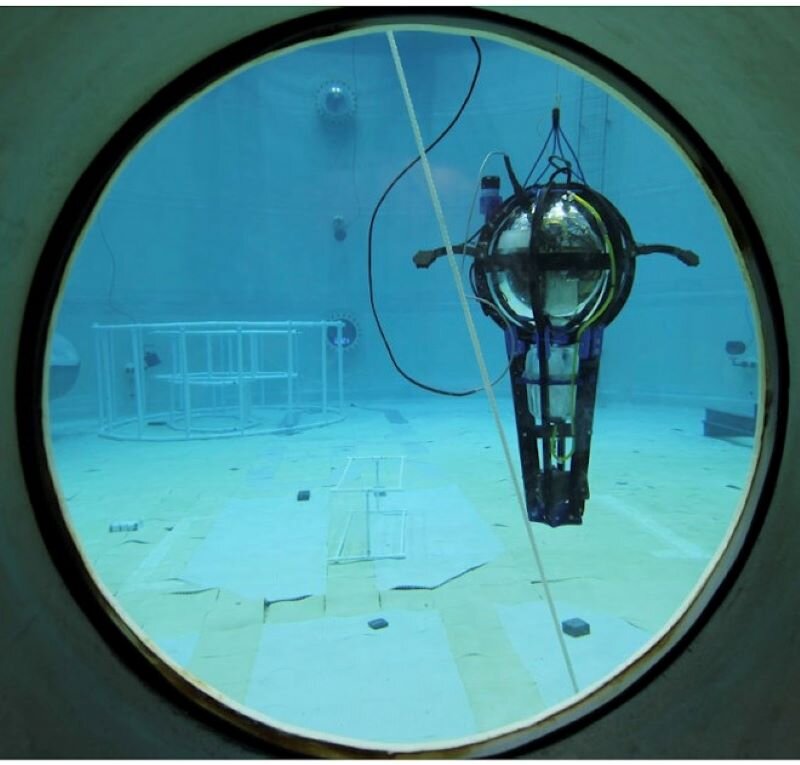 The Driftcam being tested at the Neutral Buoyancy Research Facility at the University of Maryland.
