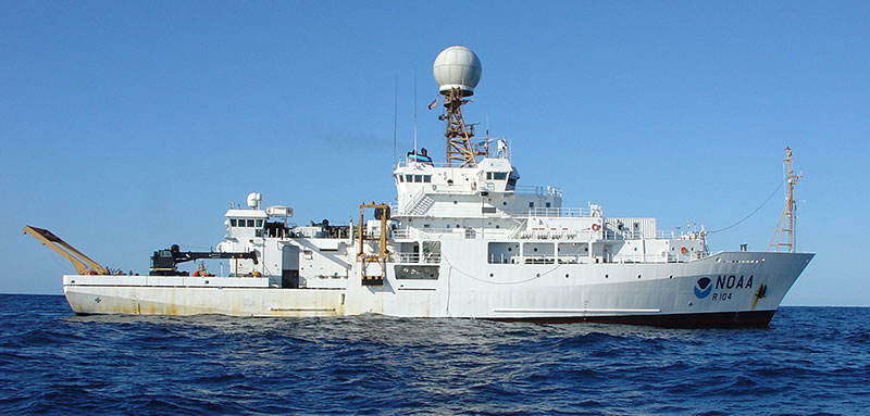 Side view of NOAA Ship Ronald H. Brown underway. Image courtesy of Wade Blake/NOAA.