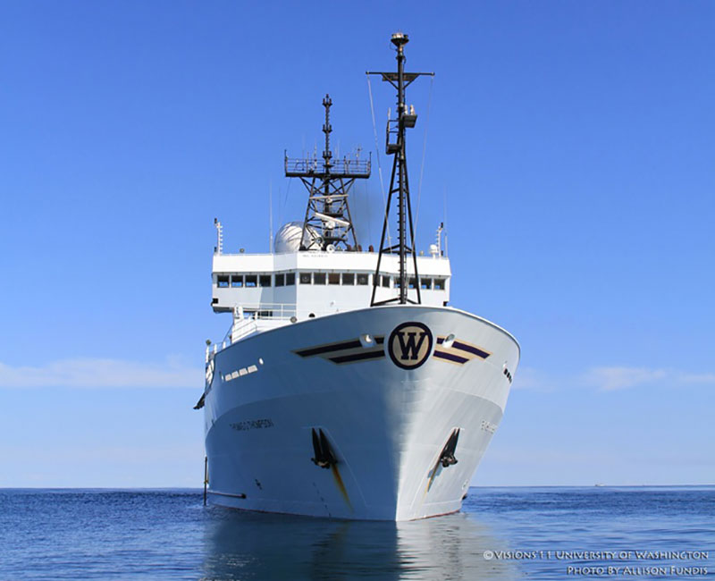 The R/V Thompson at sea. Image courtesy of Allison Fundis/Visions ‘11 University of Washington.