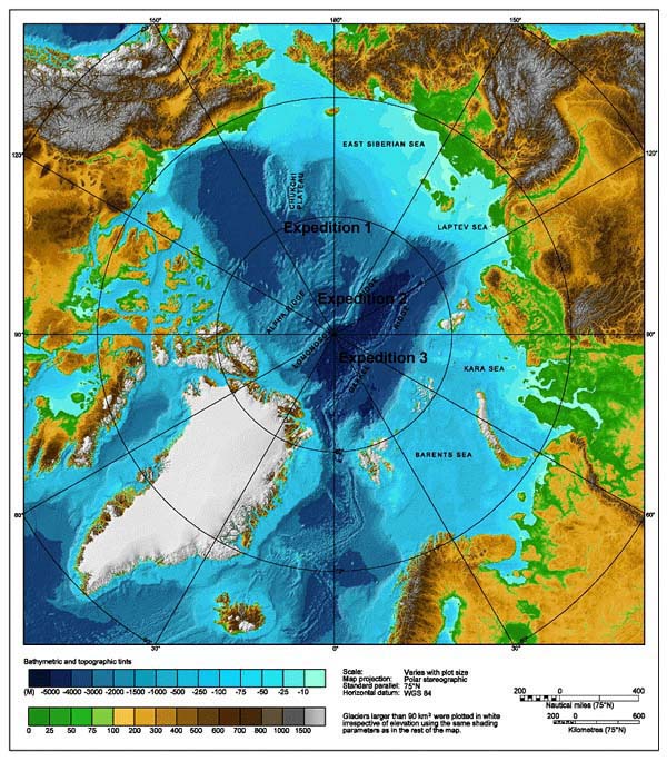 Bathymetry Map of the Arctic